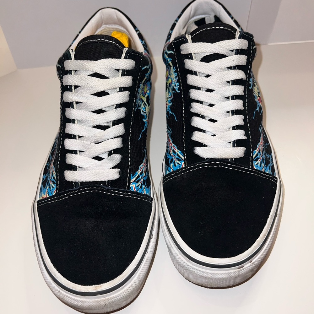 Vans Black Sneakers with Blue skeleton design